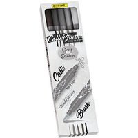 ONLINE® Calli.Brush Double Grey Brush-Pens farbsortiert, 5 St. von ONLINE®
