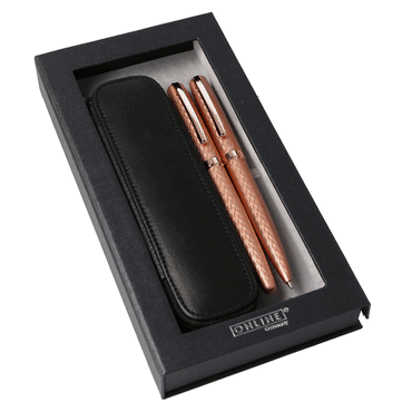 ONLINE Geschenkset Füller & Kugelschreiber Eleganza Rose - inkl. Leder von ONLINE