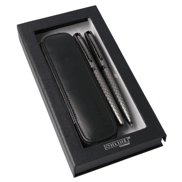 ONLINE Geschenkset Füller & Kugelschreiber Eleganza Titan - inkl. Lede von ONLINE