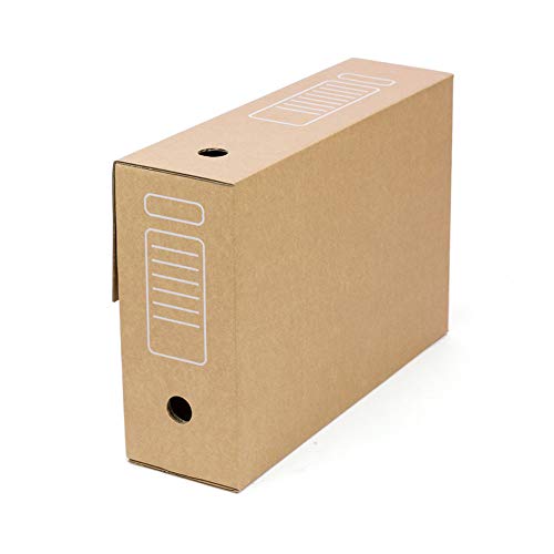 ONLY BOXES, 10 Aufbewahrungsboxen, automatische Montage, 36 x 10,3 x 27,2 cm, Format Folio, Rücken 103 mm, Braun von ONLY BOXES
