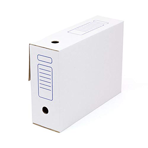 ONLY BOXES, 10er-Pack Aktenboxen, automatische Montage, 36 x 10,3 x 27,1 cm, Folio-Größe, Rücken 103 mm, Weiß von ONLY BOXES