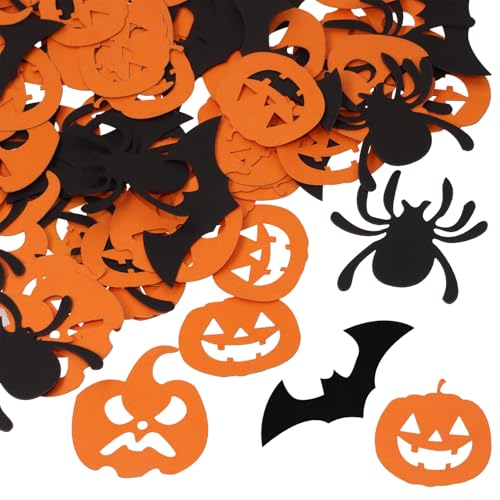 ONLYKXY 100 Stück Halloween Themed Tisch Konfetti Dekor Glitzer Streu Segen Pailletten für Halloween Thanksgiving Ostern Braut Dusche Geburtstag Party Junggesellinnenabschied Ballon (Spinne von ONLYKXY