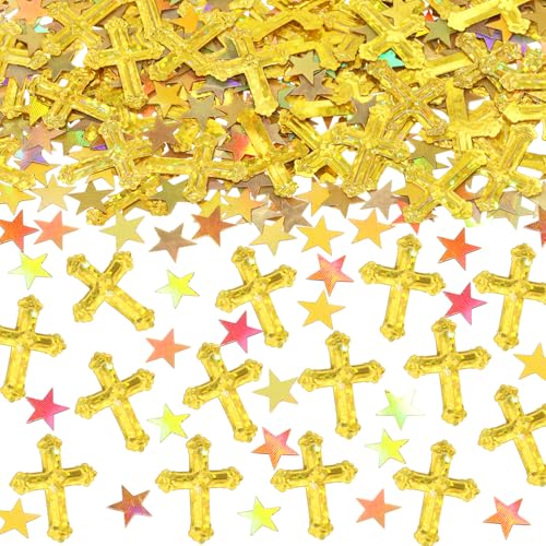 ONLYKXY 1050 Stück Gold Stern und Kreuz Tischkonfetti Dekor Glitzer Streu Segen Konfetti Dekoration für Ostern Frühling Braut Dusche Geburtstag Hochzeit Folie Thema Abschlussfeier Valentinstag ONLYKXY 1050 Stück Gold Stern und Kreuz Tischkonfetti Dekor Glitzer Streu Segen Konfetti Dekoration für Ostern Frühling Braut Dusche Geburtstag Hochzeit Folie Thema Abschlussfeier Valentinstag von ONLYKXY