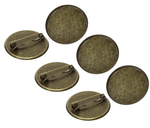 ONLYKXY 30 Stück bronzefarbene Metall-Broschenablage, 3 cm, rund, flach, blanko, Scheibensockel, Rückseite, Verschlüsse, Verschluss, Schnalle, Stange, Pin für Ansteckblumen, Schmuck, Dekoration ONLYKXY 30 Stück bronzefarbene Metall-Broschenablage, 3 cm, rund, flach, blanko, Scheibensockel, Rückseite, Verschlüsse, Verschluss, Schnalle, Stange, Pin für Ansteckblumen, Schmuck, Dekoration von ONLYKXY