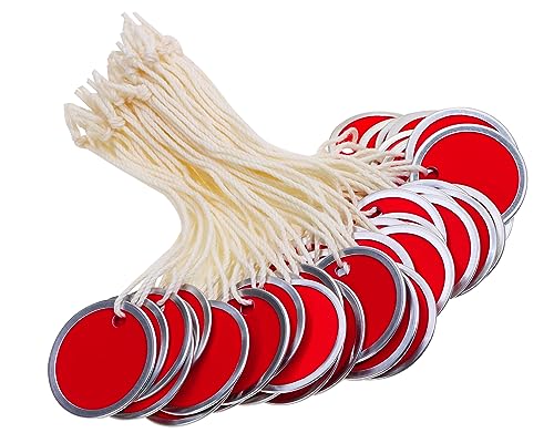 ONLYKXY 50 Stück Blanko-Etiketten, rund, Marken-Versandetiketten mit Schnur, Metallrand, Preisschild für Preise, Geschenk, Schmuck, Kleidung, Hof, Verkauf, Garage, Zubehör, Markierungsetikett ONLYKXY 50 Stück Blanko-Etiketten, rund, Marken-Versandetiketten mit Schnur, Metallrand, Preisschild für Preise, Geschenk, Schmuck, Kleidung, Hof, Verkauf, Garage, Zubehör, Markierungsetikett von ONLYKXY