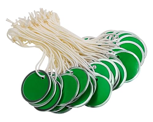 ONLYKXY 50 Stück Blanko-Etiketten, rund, Marken-Versandetiketten mit Schnur, Metallrand, Preisschild für Preise, Geschenk, Schmuck, Kleidung, Hof, Verkauf, Garage, Zubehör, Markierungsetikett ONLYKXY 50 Stück Blanko-Etiketten, rund, Marken-Versandetiketten mit Schnur, Metallrand, Preisschild für Preise, Geschenk, Schmuck, Kleidung, Hof, Verkauf, Garage, Zubehör, Markierungsetikett von ONLYKXY