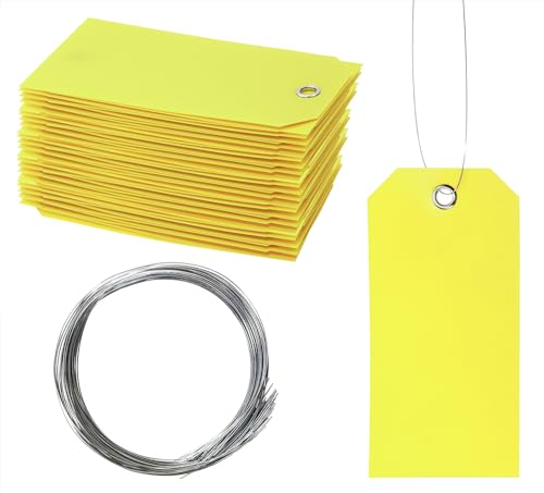ONLYKXY 50 Stück Blanko-Etiketten aus Kunststoff, für Namen, Marken, Versandanhänger mit Draht, große Preisschilder für Garten, Pflanzen, Preise, Geschenk, Schmuck, Kleidung, Hof, Verkauf, Garage ONLYKXY 50 Stück Blanko-Etiketten aus Kunststoff, für Namen, Marken, Versandanhänger mit Draht, große Preisschilder für Garten, Pflanzen, Preise, Geschenk, Schmuck, Kleidung, Hof, Verkauf, Garage von ONLYKXY