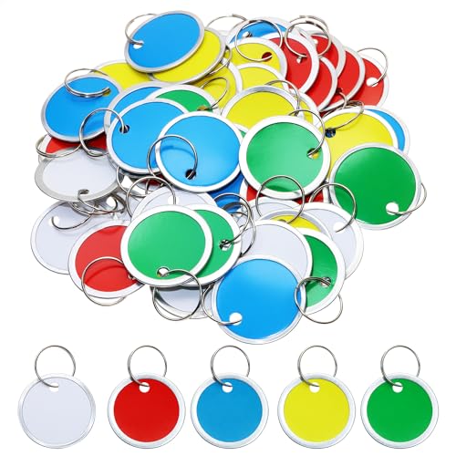 ONLYKXY Blanko-Etiketten, rund, mit Ring, Metallrand, Preisschild für Preise, Geschenk, Schmuck, Kleidung, Hof, Verkauf, Garage, Zubehör, Markierungsetikett, zum Aufhängen, 50 Stück (mehrfarbig, 3,1 ONLYKXY Blanko-Etiketten, rund, mit Ring, Metallrand, Preisschild für Preise, Geschenk, Schmuck, Kleidung, Hof, Verkauf, Garage, Zubehör, Markierungsetikett, zum Aufhängen, 50 Stück (mehrfarbig, 3,1 von ONLYKXY
