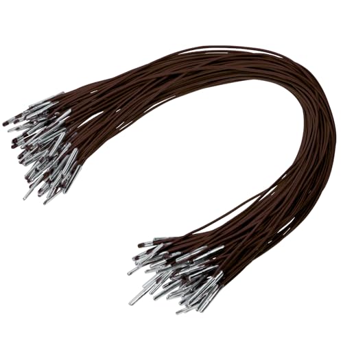 ONLYKXY Elastische Kordel mit Metallende, weiches Stretchband, Maskenband, Schlaufen, Bastelseil, Fadenverlängerung, Gurt für Maskenherstellung, Buchbindung, zum Aufhängen von Hut, Braun, 60 Stück ONLYKXY Elastische Kordel mit Metallende, weiches Stretchband, Maskenband, Schlaufen, Bastelseil, Fadenverlängerung, Gurt für Maskenherstellung, Buchbindung, zum Aufhängen von Hut, Braun, 60 Stück von ONLYKXY