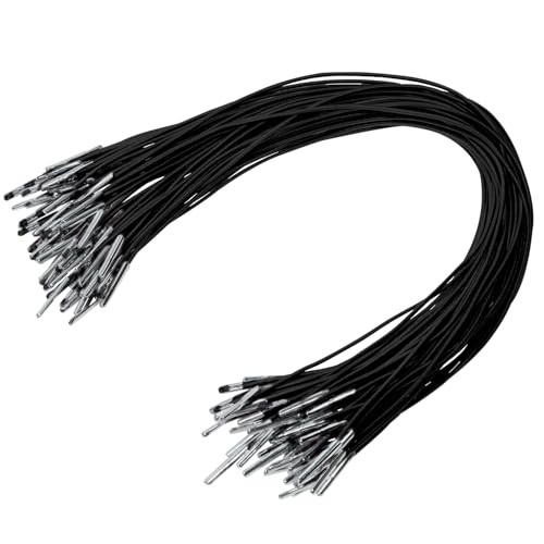ONLYKXY Elastische Schnur mit Metallende, weiches Stretchband, Maskenband, Schlaufen, Bastelseil, Fadenverlängerung, Gurt für Maskenherstellung, Buchbindung, zum Aufhängen von Hut, Schwarz, 60 Stück ONLYKXY Elastische Schnur mit Metallende, weiches Stretchband, Maskenband, Schlaufen, Bastelseil, Fadenverlängerung, Gurt für Maskenherstellung, Buchbindung, zum Aufhängen von Hut, Schwarz, 60 Stück von ONLYKXY