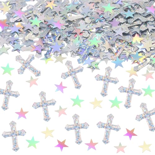 ONLYKXY Tischkonfetti, Stern und Kreuz, Glitzer, Streuung, Segen, Konfetti, Dekoration für Ostern, Frühling, Braut, Dusche, Geburtstag, Hochzeit, Folien-Thema, Erntedankfest, Party, Valentinstag, 1050 ONLYKXY Tischkonfetti, Stern und Kreuz, Glitzer, Streuung, Segen, Konfetti, Dekoration für Ostern, Frühling, Braut, Dusche, Geburtstag, Hochzeit, Folien-Thema, Erntedankfest, Party, Valentinstag, 1050 von ONLYKXY