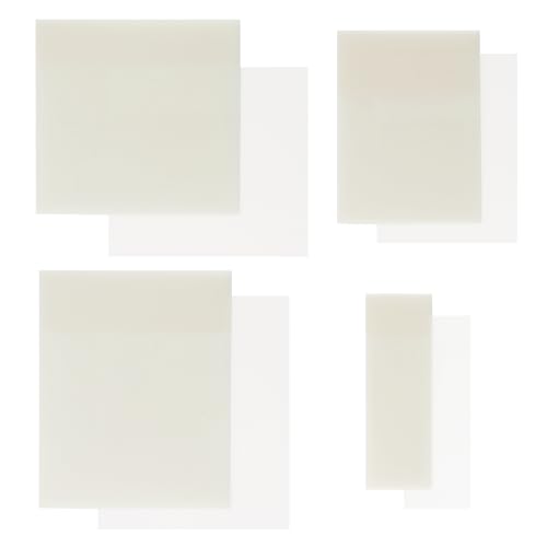 ONLYKXY Transparente Haftnotizen in verschiedenen Größen, 250 Blatt, wasserdicht, PET-Marker, Haftnotizen, Block (weiß, 4 Größen) 5 Stück von ONLYKXY