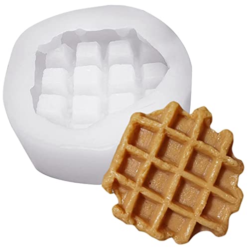 ONNPNN Waffel-Silikonform, künstliche Waffel-Kerzenformen, Waffelform, Seifenformen, französische Waffeln, Brot, Snack-Form, künstliche Lebensmittel, Kekse für Aromen, Schokolade, Dessert, Tonharze von ONNPNN