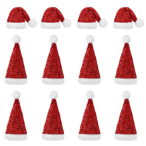 ONRAGT Mini Weihnachtsmütze, 12 Stück Kleine Weihnachtsmützen Rot Flaschenmütze Weihnachten, Glänzende Nikolausmütze Klein für Weihnachtsbaum, Geschenk, DIY-Bastelarbeiten, 4.9 * 2.7 Zoll ONRAGT Mini Weihnachtsmütze, 12 Stück Kleine Weihnachtsmützen Rot Flaschenmütze Weihnachten, Glänzende Nikolausmütze Klein für Weihnachtsbaum, Geschenk, DIY-Bastelarbeiten, 4.9 * 2.7 Zoll von ONRAGT