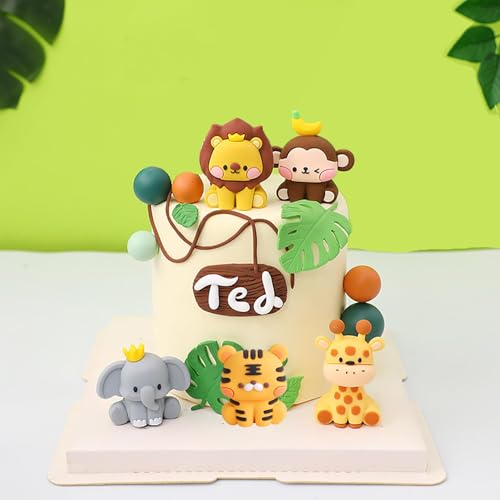Tortendeko Dschungel, 5 Stück Waldtiere Kuchendeko Safari Cake Topper, Tiere Tortendeko Zoo Kuchen Deko für Junge Mädchen Kindergeburtstag Partyzubehör Tortendeko Dschungel, 5 Stück Waldtiere Kuchendeko Safari Cake Topper, Tiere Tortendeko Zoo Kuchen Deko für Junge Mädchen Kindergeburtstag Partyzubehör von ONRAGT