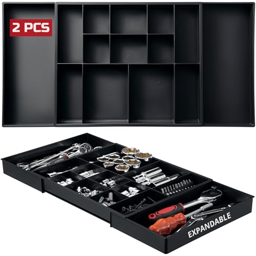 ONREVA Werkzeugkasten-Organizer-Teiler-Set, erweiterbar, groß, Werkzeugkasten, Schubladenbehälter, Hardware-Schraubendreher, Zangen, 2 flache Ablagen. ONREVA Werkzeugkasten-Organizer-Teiler-Set, erweiterbar, groß, Werkzeugkasten, Schubladenbehälter, Hardware-Schraubendreher, Zangen, 2 flache Ablagen. von ONREVA