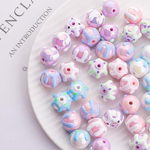 ONURTH 200 Stück 16 mm Neue Handmalerei, Farbe, lose Perlen, Öltropfen, floral, rund, Gumball-Perlen, Halskette, Armband, Bubblegum AB-Perlen, Acrylperlen zum Selbermachen ONURTH 200 Stück 16 mm Neue Handmalerei, Farbe, lose Perlen, Öltropfen, floral, rund, Gumball-Perlen, Halskette, Armband, Bubblegum AB-Perlen, Acrylperlen zum Selbermachen von ONURTH
