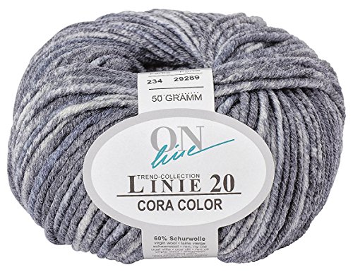 50 gr. Cora-Color Fb. 234 marmor, Brandneu, Strickwolle, Merinowolle, Online, Linie 20 50 gr. Cora-Color Fb. 234 marmor, Brandneu, Strickwolle, Merinowolle, Online, Linie 20 von ONline Garne