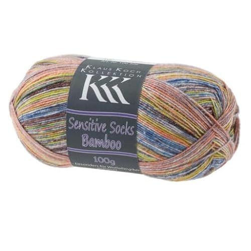 KK-Kollektion Sensitive Socks Bamboo 316 - orange/gelb/blau/braun von ONline Garne