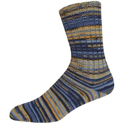 KK-Kollektion Sensitive Socks Color 97 - blau/hellblau/goldgelb von ONline Garne