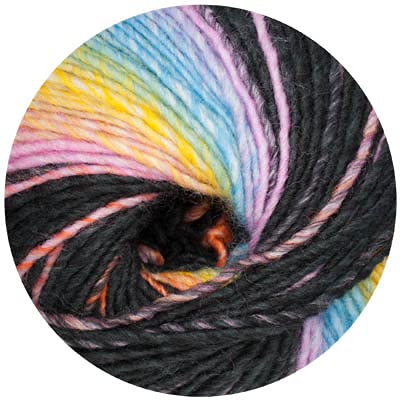 ONline Garne Handstrickgarn, 53% Schurwolle, 47% Polyacryl, 027 Schwarz-bunt, OneSize, 150 von ONline Garne