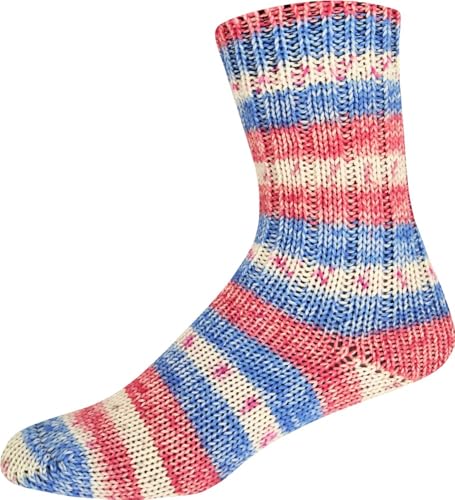ONline Garne Sockenwolle Sort. 384 Merino Color, 6-fädig, 75% Schurwolle (Merino superwash) 25% Polyamid, 150g/375m, Nadelstärke 3-4, Waschbar 40° (3163) von ONline Garne