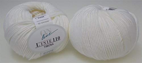 ONline Wolle Timona uni Linie 110, Strickwolle 50g, 120m, Nadelstärke 3,5-4,5 Farbe 0001 ONline Wolle Timona uni Linie 110, Strickwolle 50g, 120m, Nadelstärke 3,5-4,5 Farbe 0001 von ONline Garne