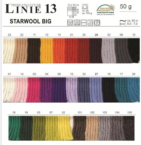 ONline Linie 13 Starwool Big - Farbe: Farbe 0105-50 g/ca. 50 m Wolle von ONline Garne