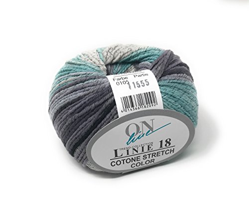 ONline Linie 18 Cotone Stretch Color 105 - grau/türkis/schwarz ONline Linie 18 Cotone Stretch Color 105 - grau/türkis/schwarz von ONline Garne