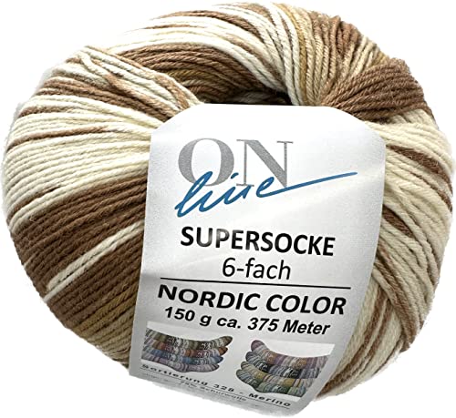 ONline Supersocke 6-Fach 150g Sort. 328 Nordic Color 2769 - Braun-Beige ONline Supersocke 6-Fach 150g Sort. 328 Nordic Color 2769 - Braun-Beige von ONline Garne