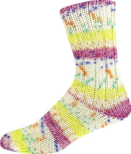 ONline Supersocke 6-fach Sort. 359 Merino-Color 150g 2992 - natur/gelb/pink/orange/blau von ONline Garne