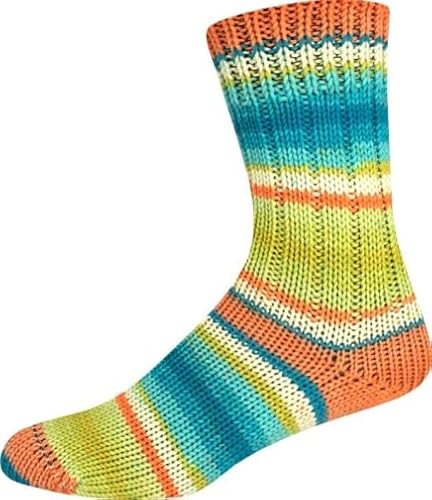 ONline Supersocke 8-fach Sort. 353 Merino Color 2949 - orange/limone/türkis ONline Supersocke 8-fach Sort. 353 Merino Color 2949 - orange/limone/türkis von ONline Garne