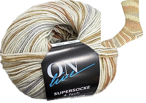 ONline Supersocke Sort. 343 Silk-Color 100g 2883 - beige/braun/grau ONline Supersocke Sort. 343 Silk-Color 100g 2883 - beige/braun/grau von ONline Garne