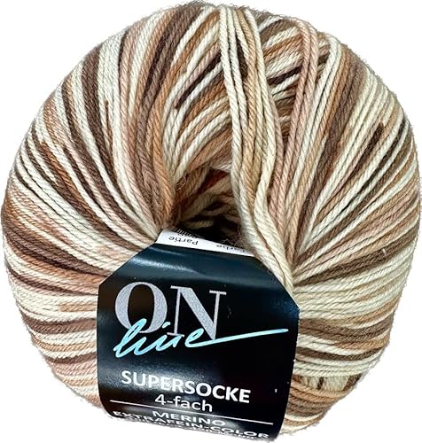 ONline Supersocke Sort. 344 Merino Extra Fine Color 100g 2884 - braun/Ocker/beige ONline Supersocke Sort. 344 Merino Extra Fine Color 100g 2884 - braun/Ocker/beige von ONline Garne