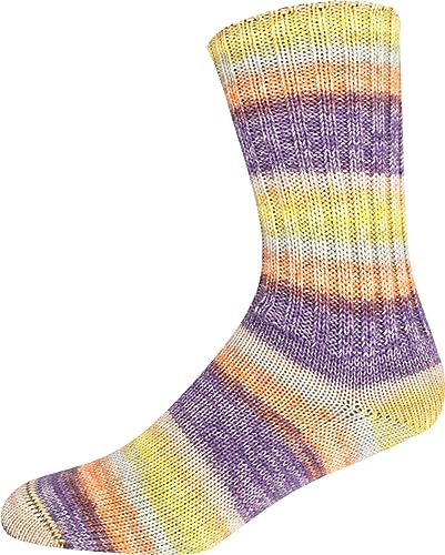 ONline Supersocke Sort. 348 Silk-Color 100g 2912 - lila/orange/gelb von ONline Garne