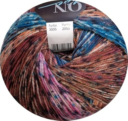 ONline Supersocke Sort. 361 Merino Extra Fine Color 100g 3005 - braun/blau/pink ONline Supersocke Sort. 361 Merino Extra Fine Color 100g 3005 - braun/blau/pink von ONline Garne