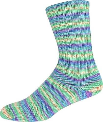 ONline Supersocke Sort. 365 Silk-Color 100g 3030 - türkis/lila/blau von ONline Garne