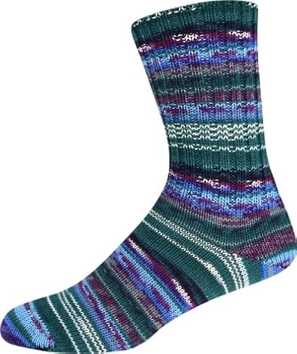 ONline Supersocke Sort. 366 Merino Extrafein Color 100g 3037 - Grünpetrol/Blau/Lila von ONline Garne