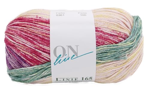 Online Linie 165 Sandy Design Color, Häkelwolle mit Farbverlauf, DIY Baumwollgarn reine Baumwolle, stricken, häkeln, handarbeiten (361) von ONline Garne