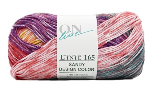 Online Linie 165 Sandy Design Color, Häkelwolle mit Farbverlauf, DIY Baumwollgarn reine Baumwolle, stricken, häkeln, handarbeiten (367) von ONline Garne