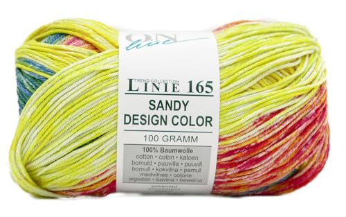 Online Linie 165 Sandy Design Color, Häkelwolle mit Farbverlauf gelb grün rot, DIY Baumwollgarn reine Baumwolle, stricken, häkeln, handarbeiten (365) von ONline Garne