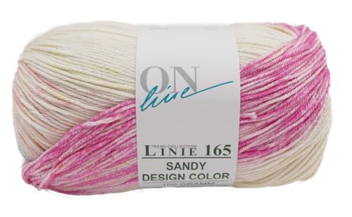 Online Linie 165 Sandy Design Color, Häkelwolle mit Farbverlauf puder pink orange hellblau, DIY Baumwollgarn reine Baumwolle, stricken, häkeln, handarbeiten (359) von ONline Garne