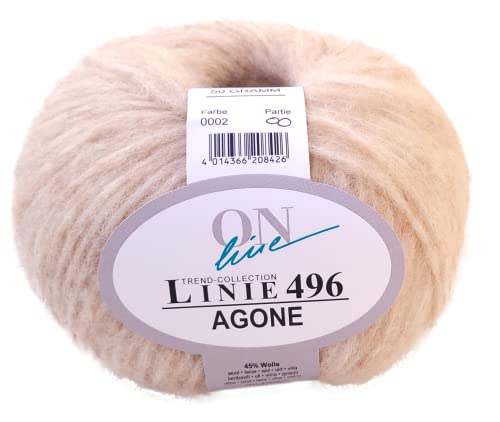 Online Wolle Linie 496 Agone, dicke Winterwolle Nadelstärke 6,5-8 mm mit Alpakawolle zum Stricken oder Häkeln (02) von ONline Garne