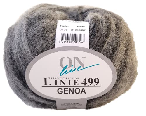 Online Wolle Linie 499 Genoa, flauchige Häkelwolle, Strickgarn, Kuschelwolle mit dezentem Farbverlauf (108) von ONline Garne