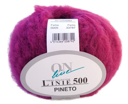 Online Wolle Linie 500 Pineto Häkelwolle, Strickgarn, flauschiges Effektgarn mit Alpaka superfein und Merinowolle (05) von ONline Garne