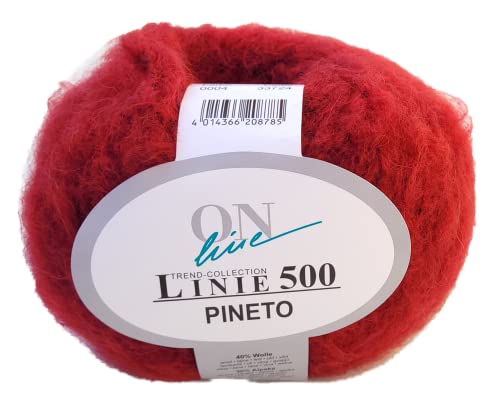 Online Wolle Linie 500 Pineto voluminöse Häkelwolle, Strickgarn rot, mit Alpaka superfein und Merinowolle (04) von ONline Garne