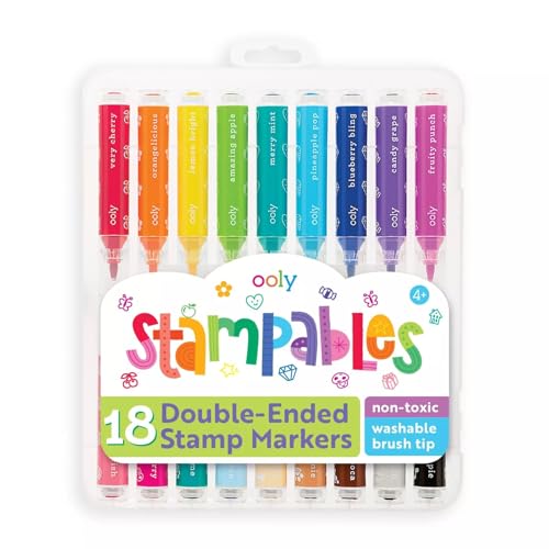 Ooly Doppelseitige stempelbare Marker, waschbare Marker, Markerstempel und Pinselspitze auf jeder Seite, Stempelfarbige Marker, niedliche Schulbedarf, Marker für die Schule, ersetzt Stempelkissen Ooly Doppelseitige stempelbare Marker, waschbare Marker, Markerstempel und Pinselspitze auf jeder Seite, Stempelfarbige Marker, niedliche Schulbedarf, Marker für die Schule, ersetzt Stempelkissen von OOLY
