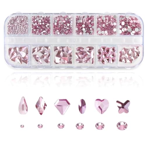 810-teiliges Nagel-Strass-Set in verschiedenen Formen, 3D-AB-Kristall-Nagelanhänger für Nagelkunst, DIY, inklusive rosa Strasssteine für Acrylnägel, Kleidung, Gesichtsbasteln 810-teiliges Nagel-Strass-Set in verschiedenen Formen, 3D-AB-Kristall-Nagelanhänger für Nagelkunst, DIY, inklusive rosa Strasssteine für Acrylnägel, Kleidung, Gesichtsbasteln von OONOYWOO
