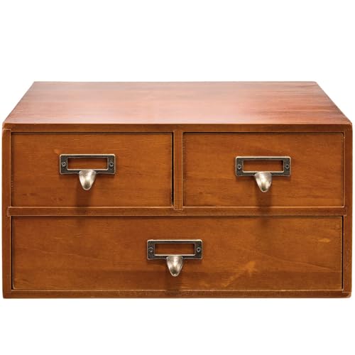 Schubladenbox Schreibtischschränke Aus Holz – Organizer for Tischzubehör Mit 3 Schubladen, Mehrschichtige Schubladen-Aufbewahrungsbox for Die Arbeitsplatte Mit Metallgriffen, Etikettenhalter-Truhe Schubladenbox Schreibtischschränke Aus Holz – Organizer for Tischzubehör Mit 3 Schubladen, Mehrschichtige Schubladen-Aufbewahrungsbox for Die Arbeitsplatte Mit Metallgriffen, Etikettenhalter-Truhe von OOPDNEGAK