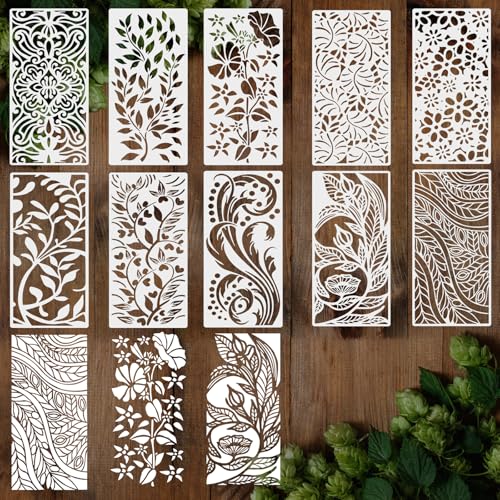 OOTSR 10 Stück Schablonen Set, 30x15cm Zeichnung Malschablonen Wiederverwendbar Schablonen Kunststoff Schablone für Holz DIY Scrapbooking Deko von OOTSR